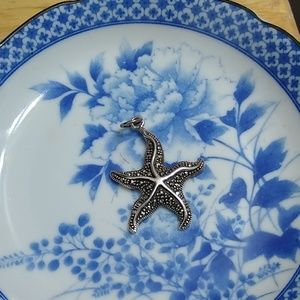 Sterling marcasite starfish pendant